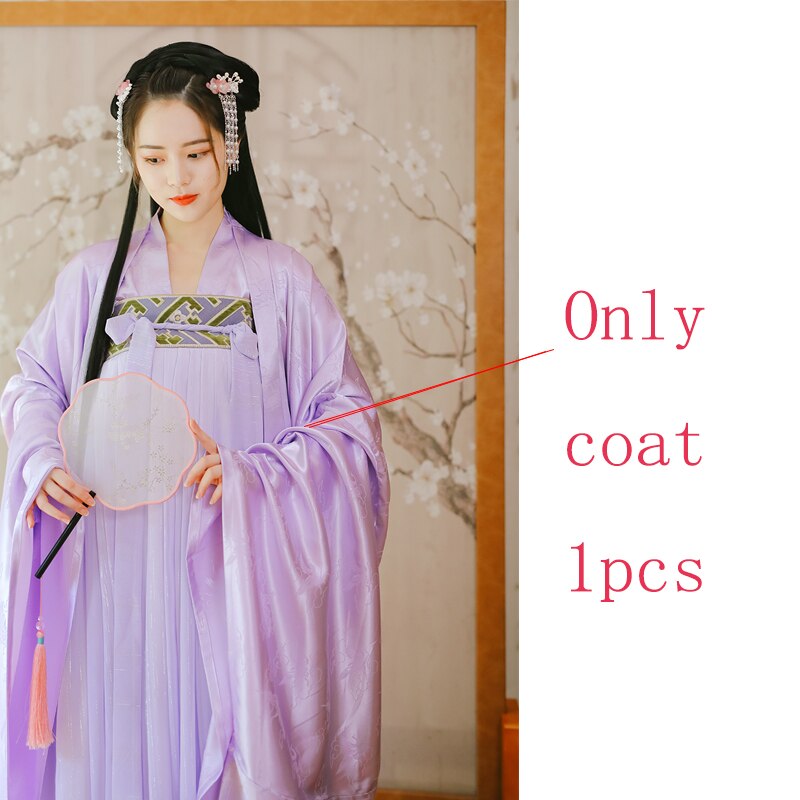 Trajes de baile tradicional chino Hanfu para mujer traje de baile popular traje nacional Hanfu vestido de actuación ropa SL1723: only coat / L