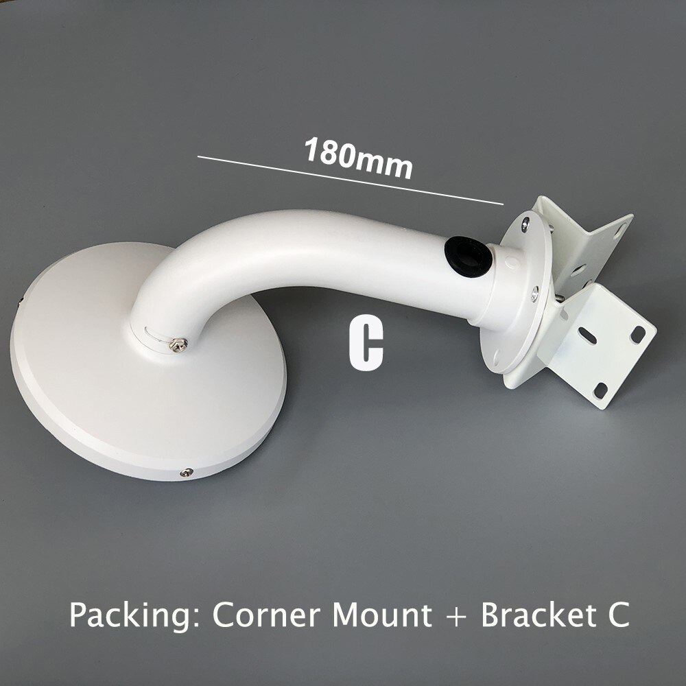Soporte de cámara CCTV de ángulo recto de 90 grados, montaje en pared, esquina de pared externa, para cámara de vigilancia de seguridad: Corner Bracket Set C