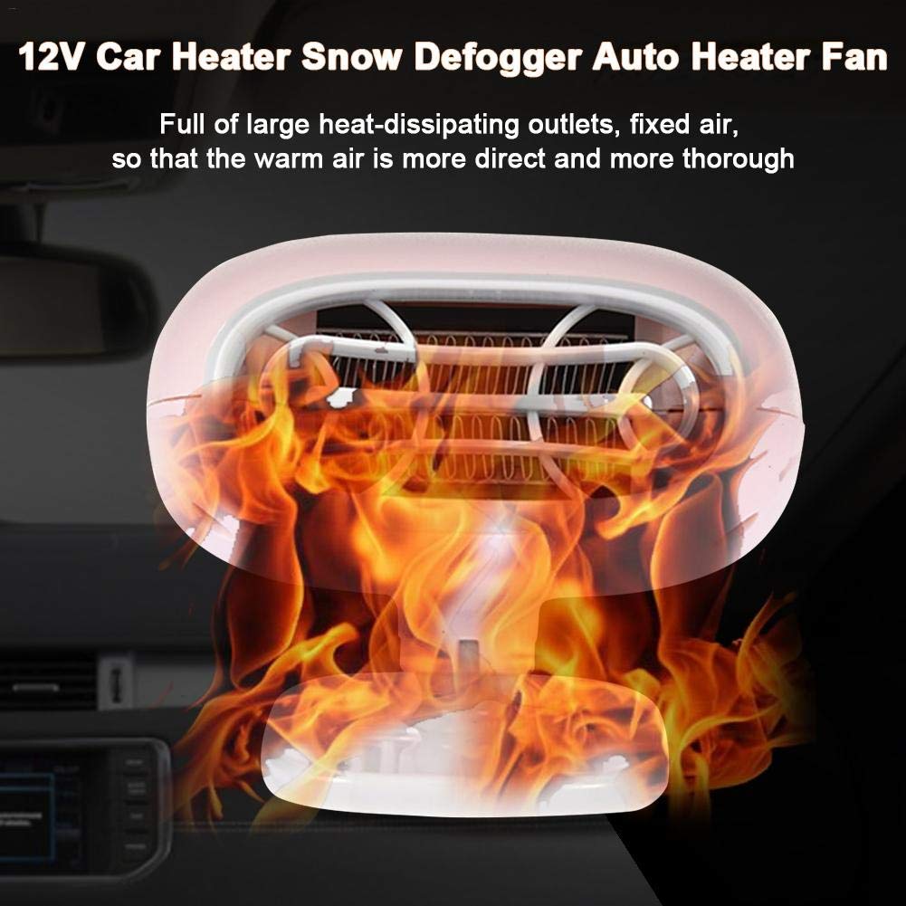 Universial Car Heater 12V 150W 2in1 Truck RV Camper Van Cigarette Lighter Heater Cooling Fan Windshield Defroster Demister Pink