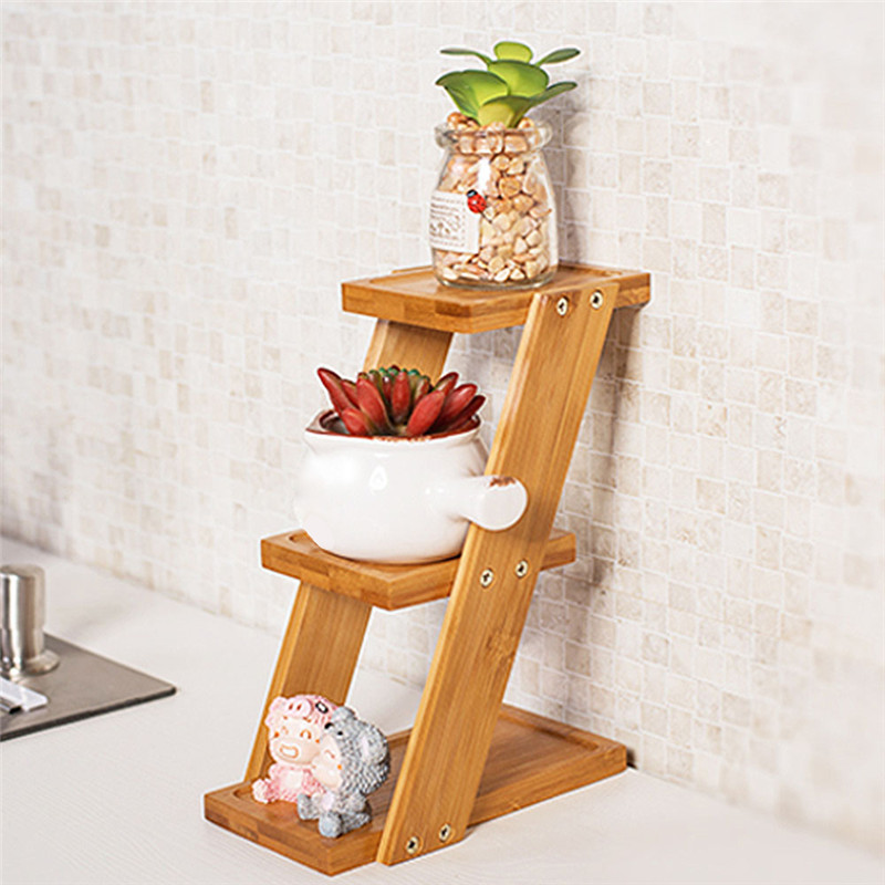 Solid Wood Multi-layer Flower Stand Folding Plant Stand Shelf Holds 3 Flower Pot air Planters Holder