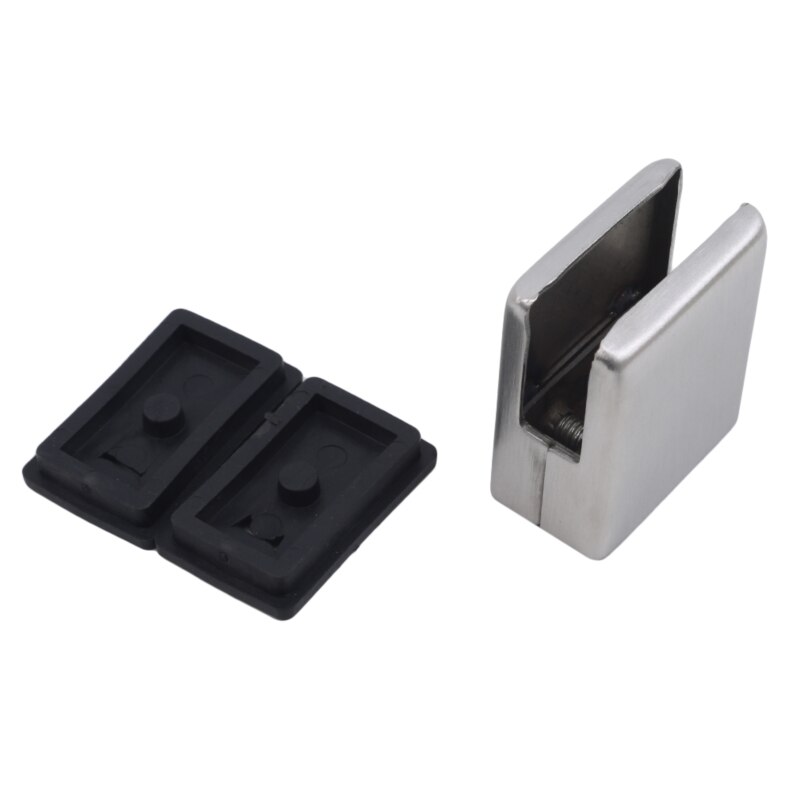 Stainless Steel Square Clip Adjustable Holder Bracket Clip For Glass Shelf Armrest