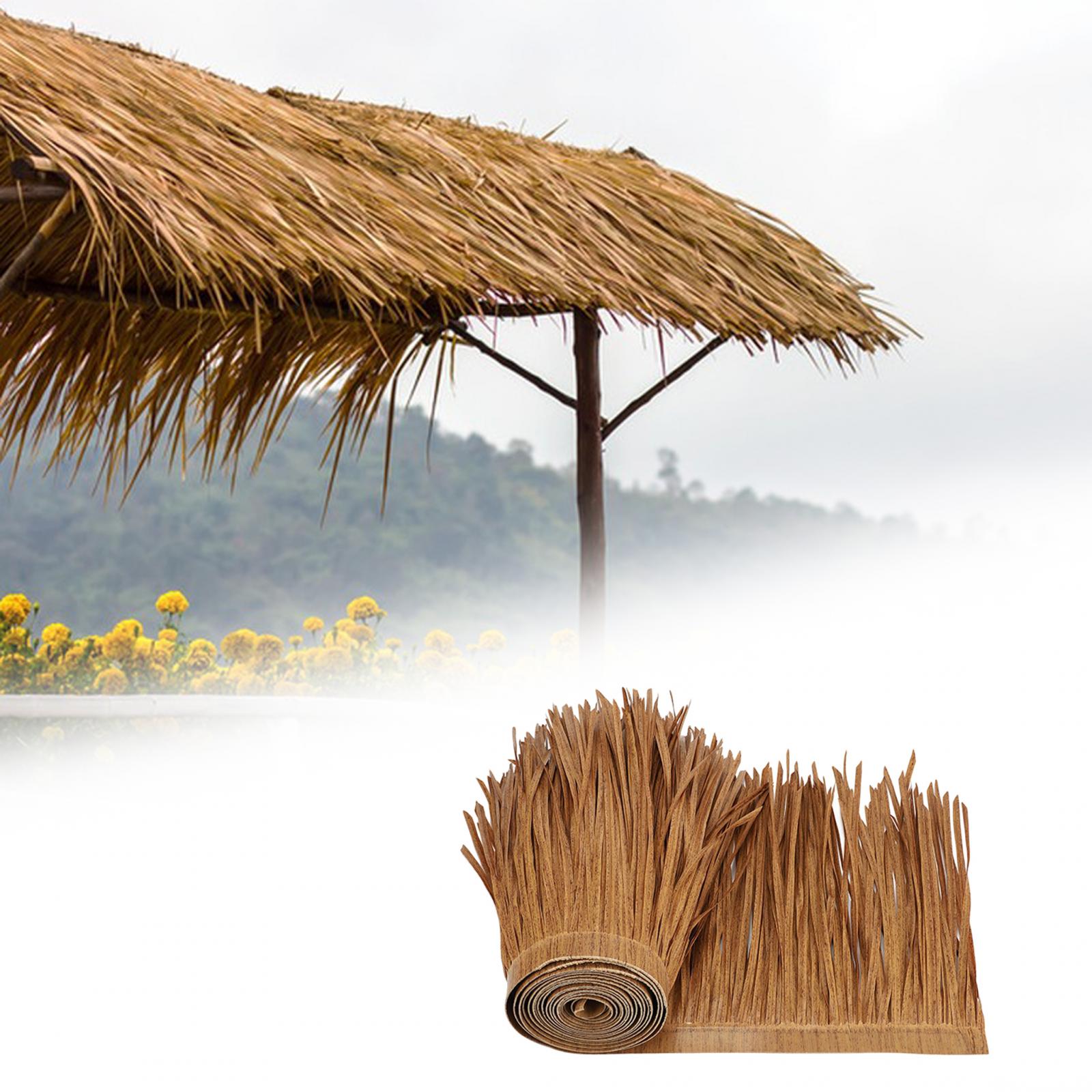 Gras Kunstriet Dakbedekking Voor Buitentuin Patio Paraplu Cover 1M X 50Cm Stro Dak Rieten Dak Simulatiepaneel Palm Riet