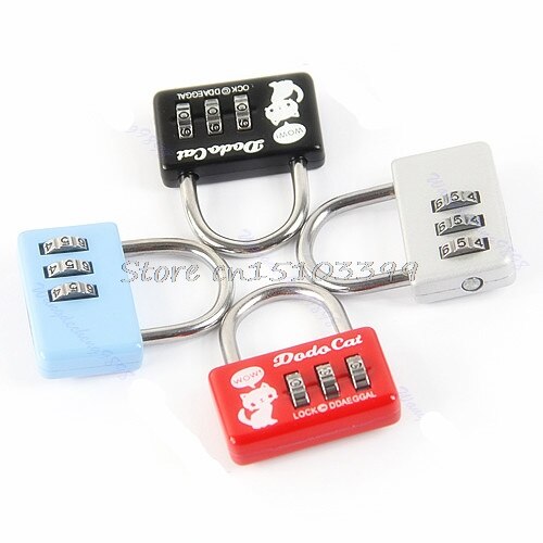 Mini Combination Luggage Suitcase 3 Digit Number Security Cable Lock Padlock