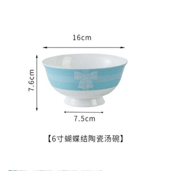 Blau spitze bogen-knoten Rosette Knochen China flache platte tiefe schüssel platte Weiß porzellan Hochzeit Geburtstag Präsentieren: Licht Grau