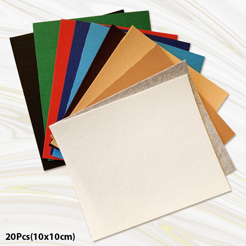 Tela de fieltro de costura no tejida para niños, paquete de tela de retales para álbum de recortes, manualidades de costura DIY, 20/40 piezas: P20