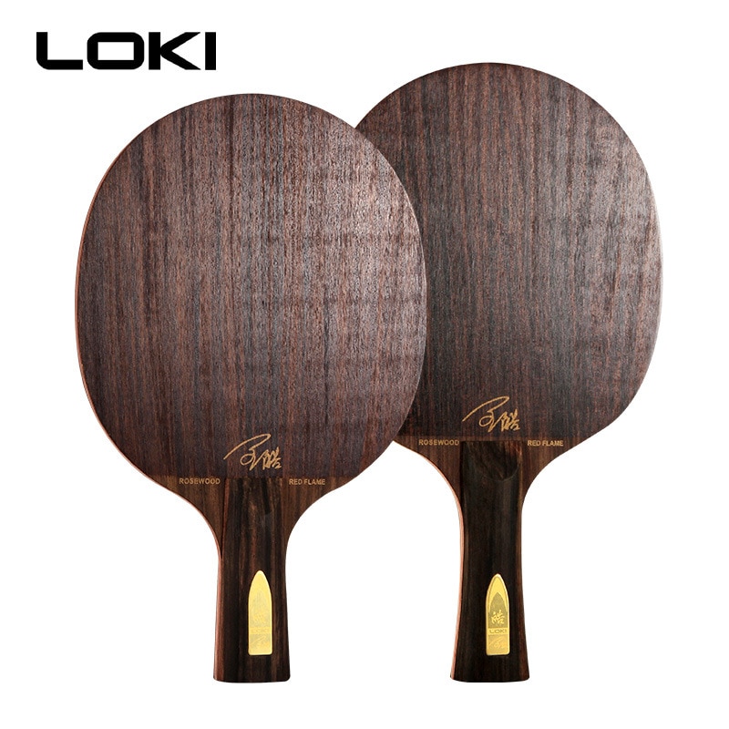 Loki röd flamma rosenträ bordtennisblad 7 lager bordtennisblad superb snabb attack båge bordtennis racket