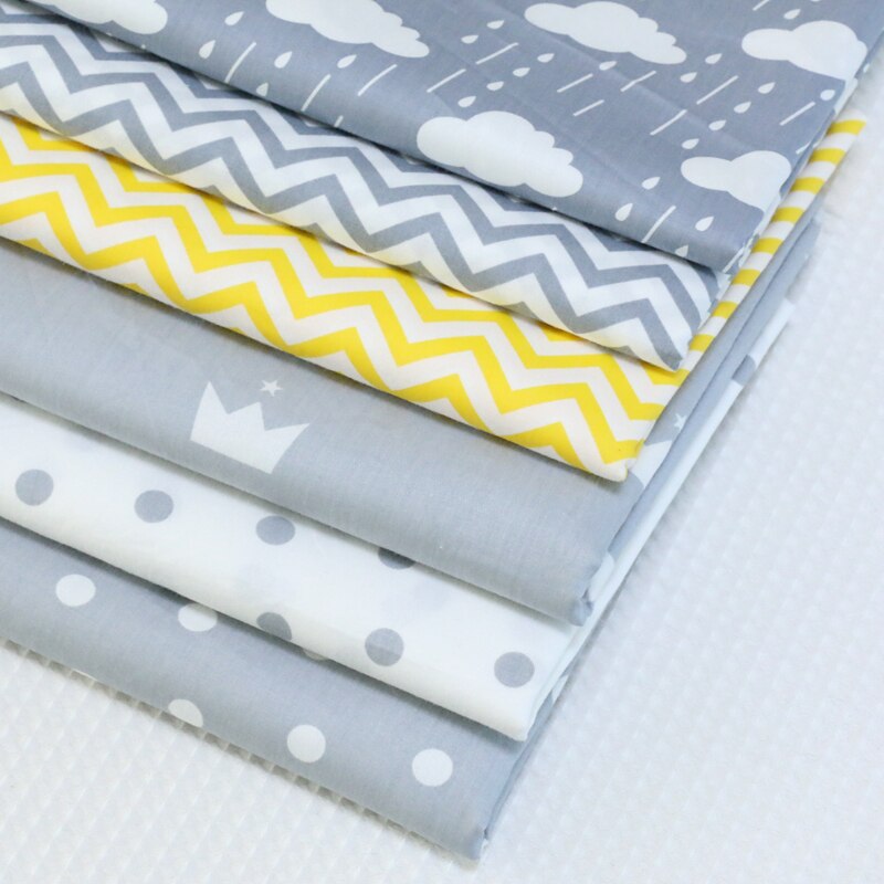 6pcs/lot 50x40cm 100% Cotton Printed Clouds Fabric quilting Baby Cloth Kids bedding patchwork tissue home Textile Sewing fabric