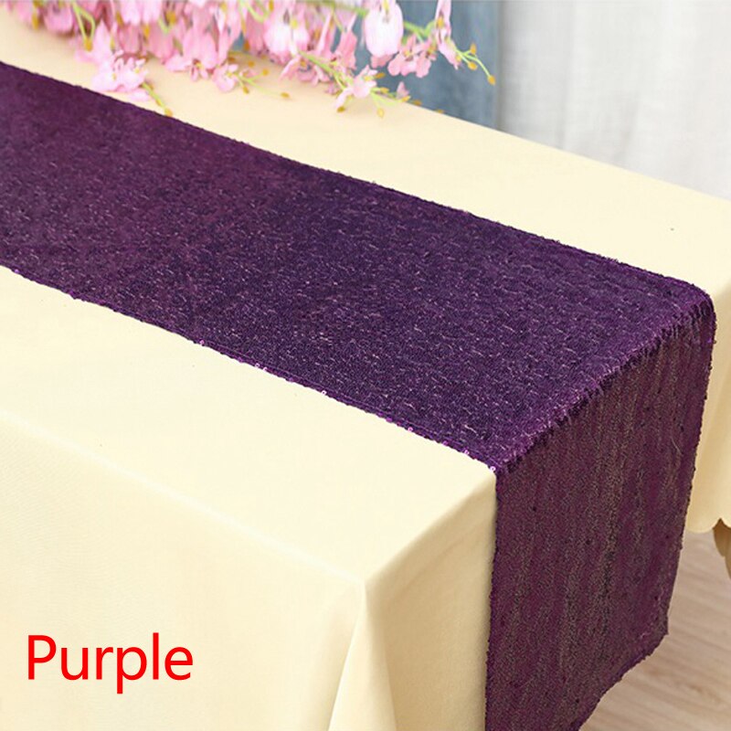 1pcs 30*180cm Sparkly Sequins Rose Gold Table Runners for Christmas Weddings Formal Party Table cloth Decorative: Purple