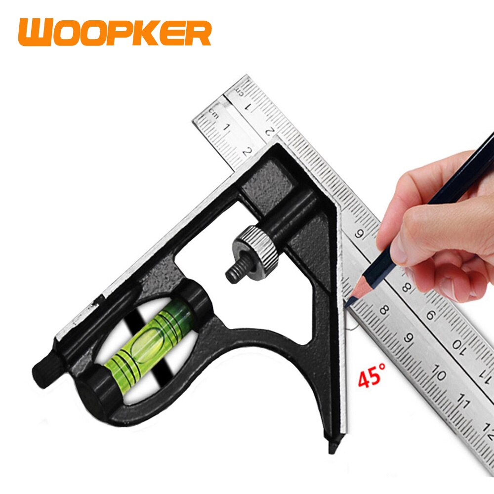 Adjustable 300mm Sliding Combination Square Ruler Horizontal Angle Rulers Stainless Steel Woodworking Tools Ruller