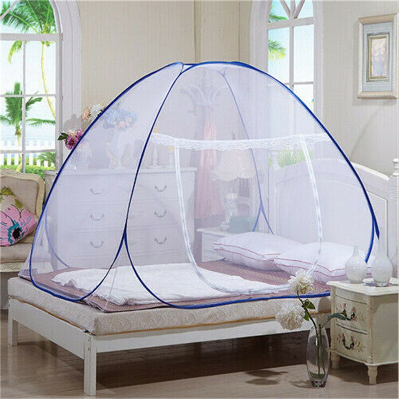 Mosquitera portátil Pop-Up para cama, tienda de campaña, dosel, mosquitera, tamaño doble, Queen y King, nueva: 150x200