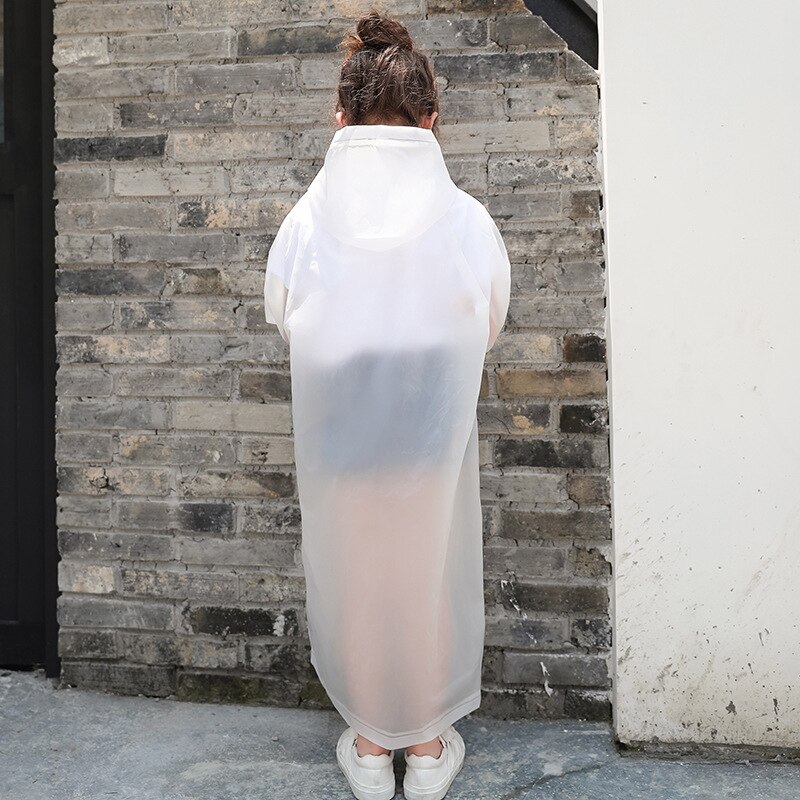 EVA niños impermeable grueso impermeable lluvia abrigo niños transparente niños niñas chaqueta impermeable traje de lluvia: Blanco