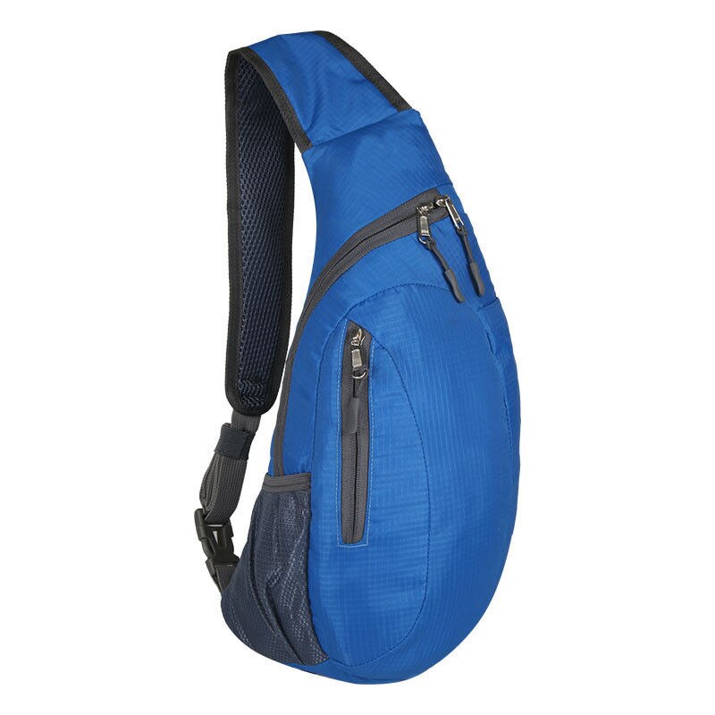 Nova Unisex Sólida Sling Saco Corpo Cruz Ombro Desporto Ao Ar Livre Peito Cintura Packs Caminhadas Viagem de Acampamento: Azul