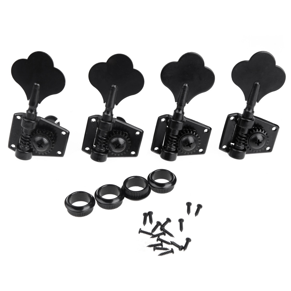 4R Black Electric Bass Tuners Machine Heads Tuning Pegs Keys Set