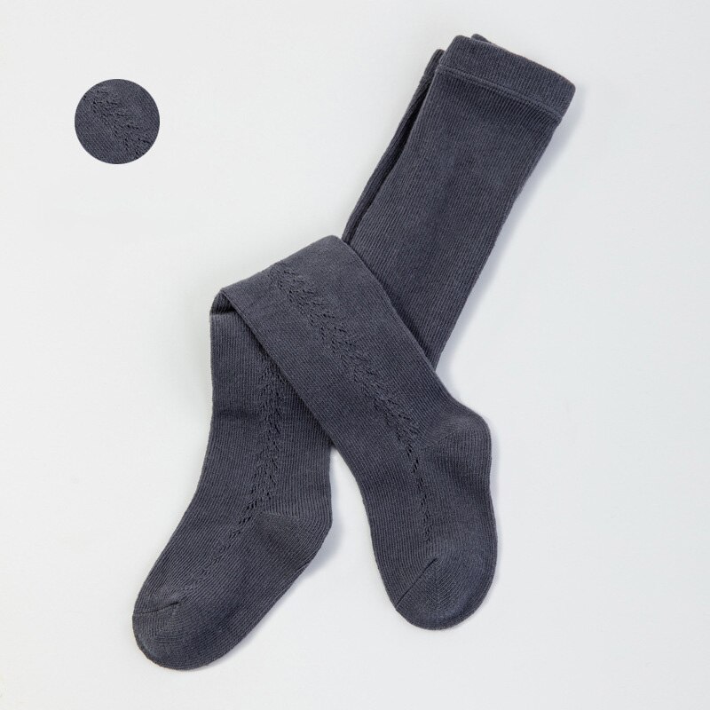 Baby Meisje Panty Zomer Dunne Kinderen Panty Effen Kleur Hollow Ademend Katoen Baby Peuter Kousen Baby Kleding: Gray