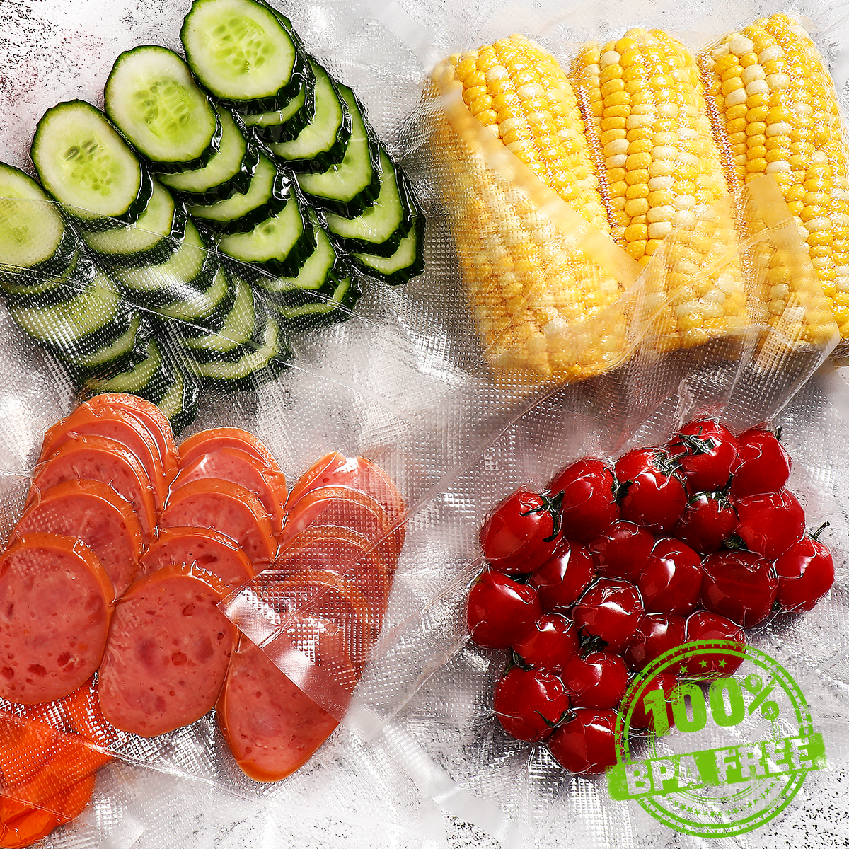 Bolsas de vacío para alimentos, bolsa selladora al vacío, alimentos frescos, mantenimiento largo, 12 + 15 + 20 + 25 + 30cm * 500cm, rollos/lote de bolsas para envasadora al vacío