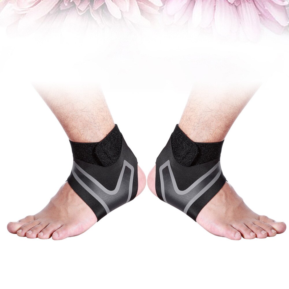 1 Paar Sport Enkel Ondersteuning Verstelbare Elastische Enkelbrace Voor Oefening Basketbal Enkelletsel-Size:M (Zwart)