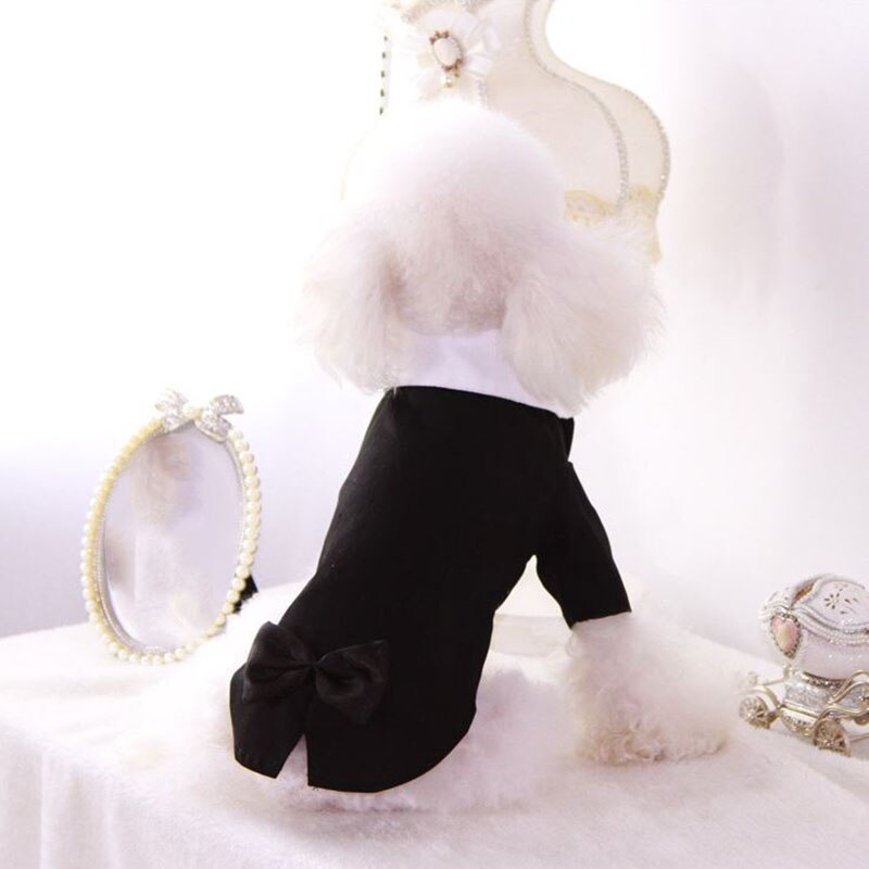 Vêtements de mariage pour chiens domestiques | Smoking pour chiot, noir, pour hommes, chiens, chats, Chihuahua, caniche, Bichon, robe de mariage