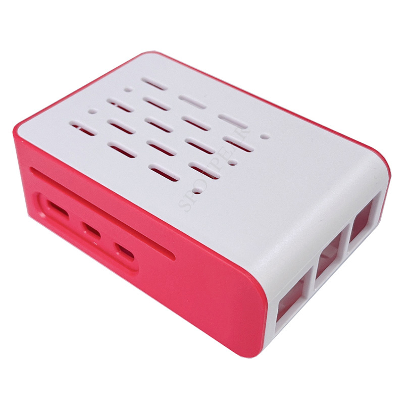 Raspberry Pi 5 rood-witte koelbehuizing voor officiële actieve koeler