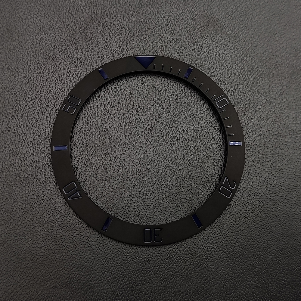 Modification d'horloge, lunette de 38mm, noir mat, anneau d'insertion en céramique de , diamètre intérieur 30.5, convient aux accessoires de montre pour hommes de 40mm: Blue