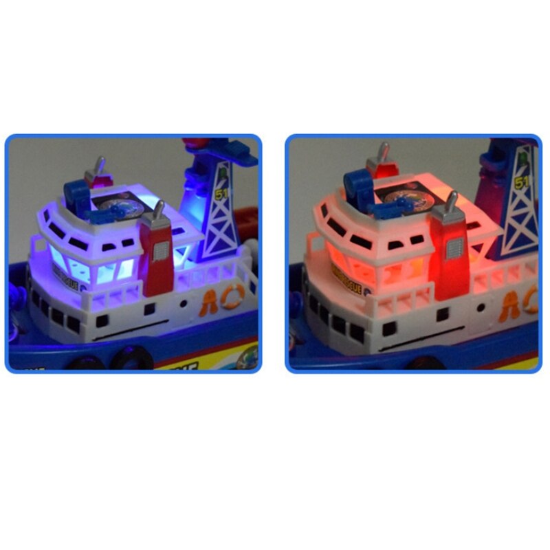 Snelle Snelheid Muziek Licht Elektrische Marine Rescue Brandbestrijding Boot Speelgoed Voor Kids