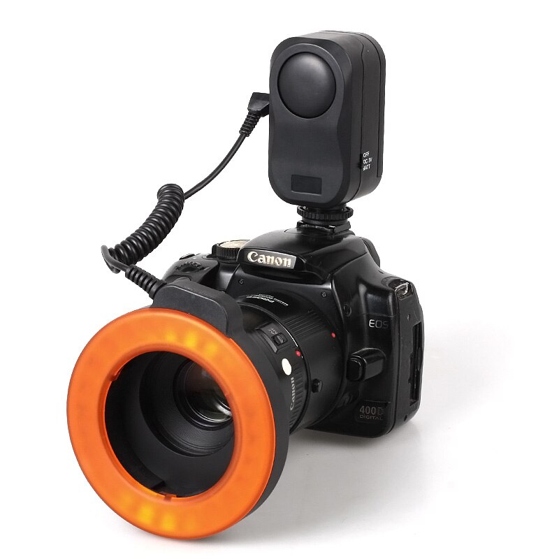 W48 LED Macro anillo luz de Flash para Canon 60D 7D 6D 5D Mark II 5D3 70D 600D 650D 550D... para Nikon D800 D600 D7100 D5100 D5200 D90