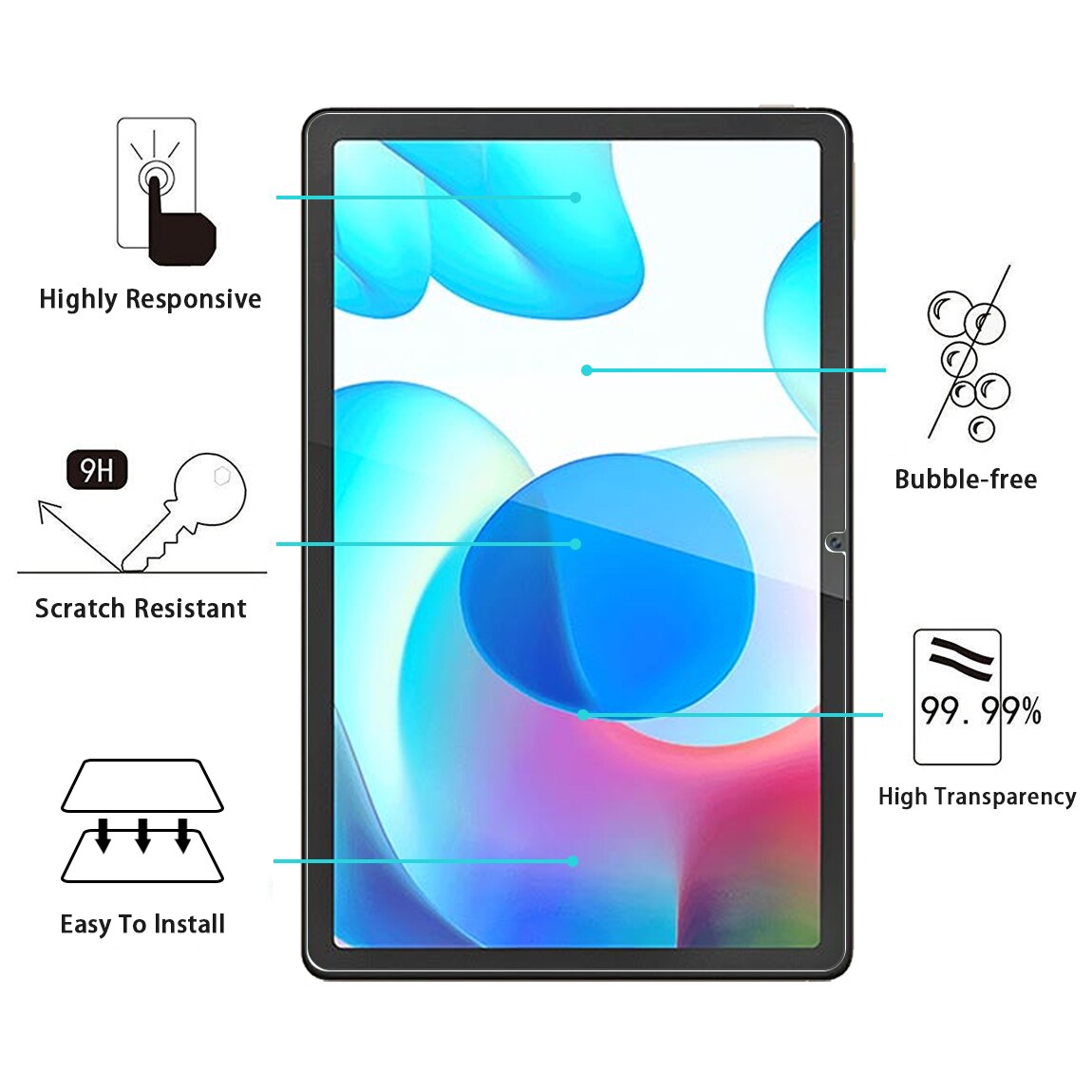 3 Pack For Realme Pad Tempered Glass Screen Protector RealmePad 10.4 inch Clear Film Guard Protection