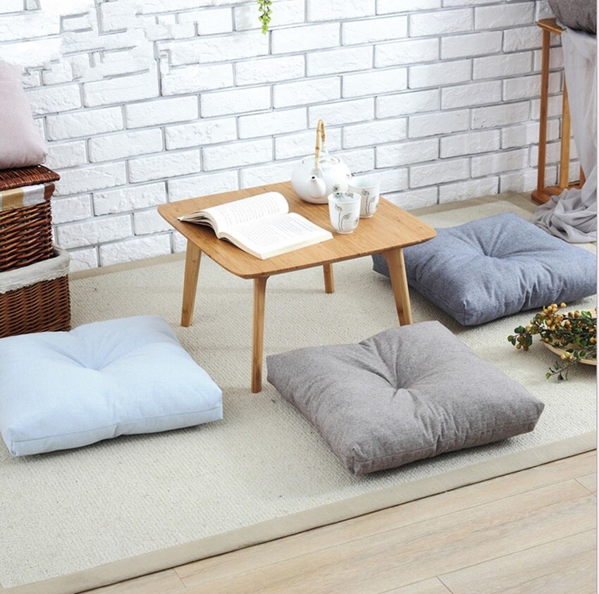 Japan stijl katoen & linnen yoga kussen meditatie kussen vierkante bay kussen stoel kussen 45*45 cm 4 kleuren