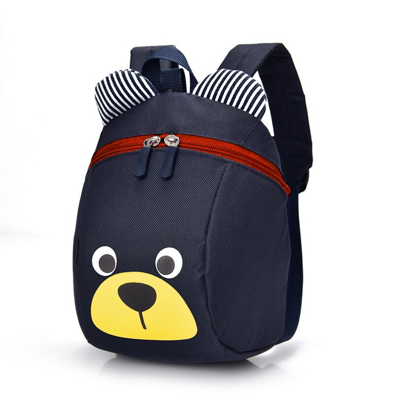freundlicher Rucksack Anti-verloren Leinwand Tasche Karikatur Ebene Bär aufbringen Kindergarten freundlicher Baby Schule Taschen H9: Schwarz