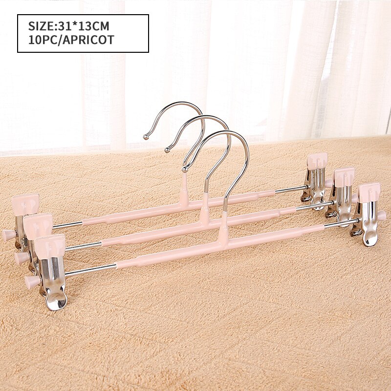 10Pcs Rvs Kledingrek Droogrek Broek Clip Draagbare Aanpassing Non-Slip Broek Rack Jurk Rack Closet organizer: 7
