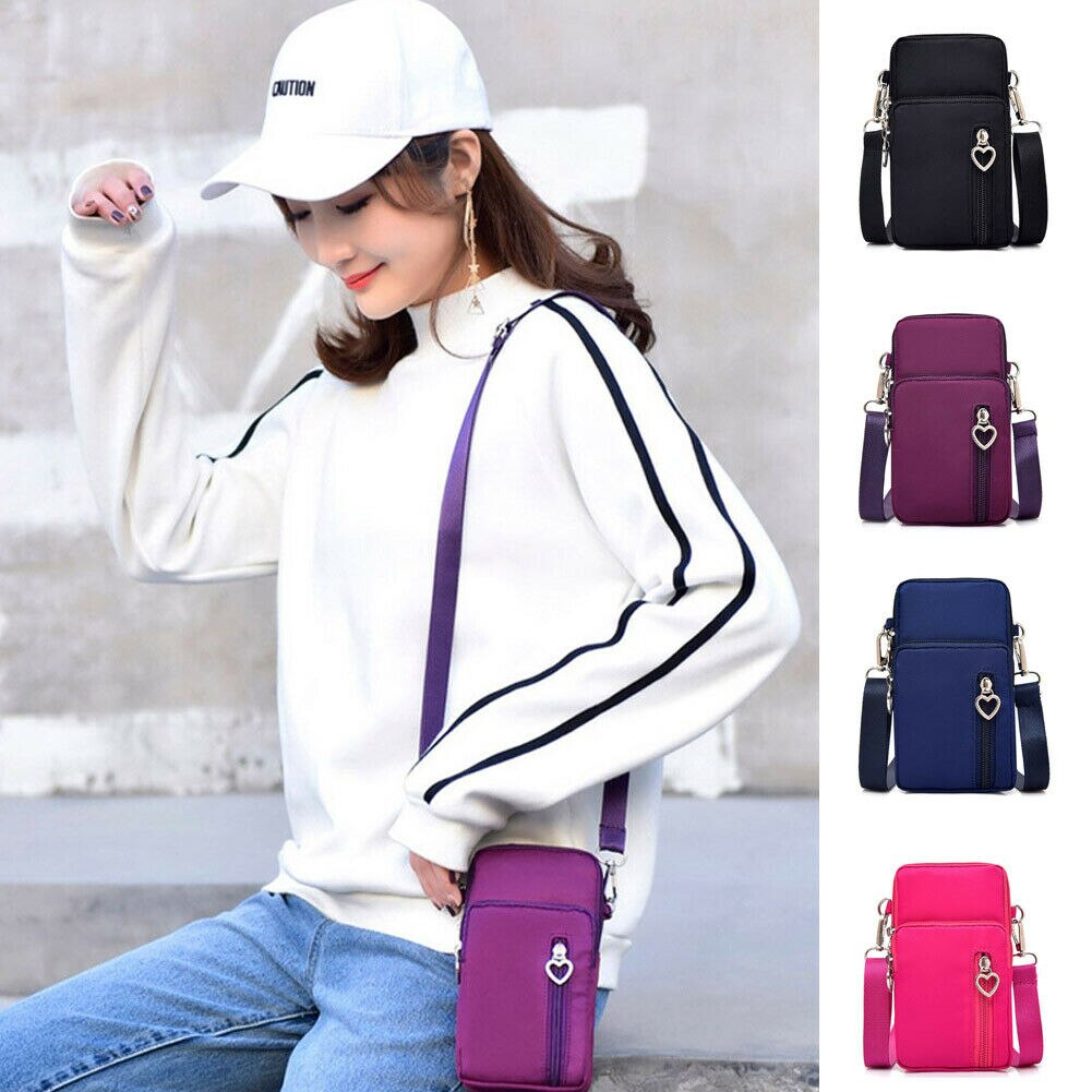 Koreaanse versie dames crossbody tas effen kleur mobiele telefoon schouderriem portemonnee tas reistas handtas zomer sport vierkante tas