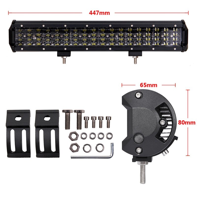 Offroad led arbetsbelysning 12v 24v combo 4-44 tums bil lastbil suv 4wd 4 x 4 atv släp pickup ytterligare extra körlampa: 18 tum