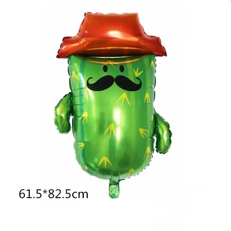 Ballon en film d'aluminium cactus, dessin animé plante, fournitures de décoration et d'arrangement pour fête d'anniversaire et mariage,: MULTI