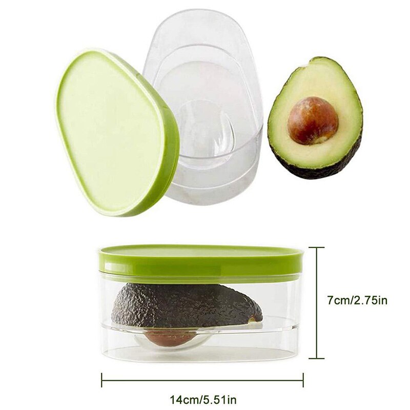 Green Avocado Huggers Silicone Avo Saver Box Keep Your Avocados Fresh Snap-On Lid Refrigerator Organizer Kitchen Food Container