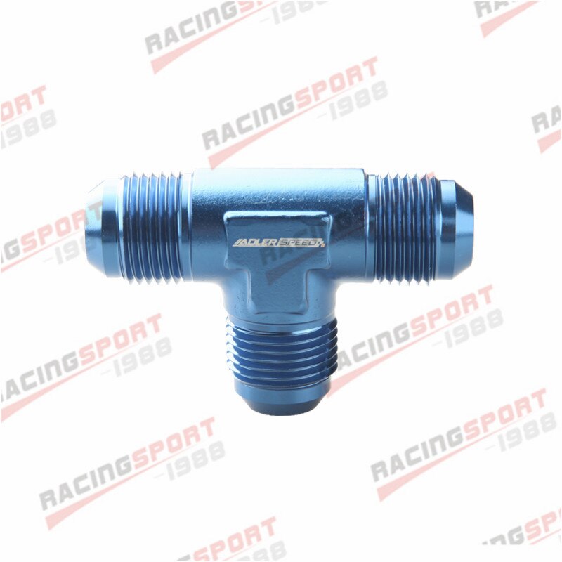 Adaptateur de raccord en t évasé mâle à mâle 10AN AN10 en aluminium noir/bleu