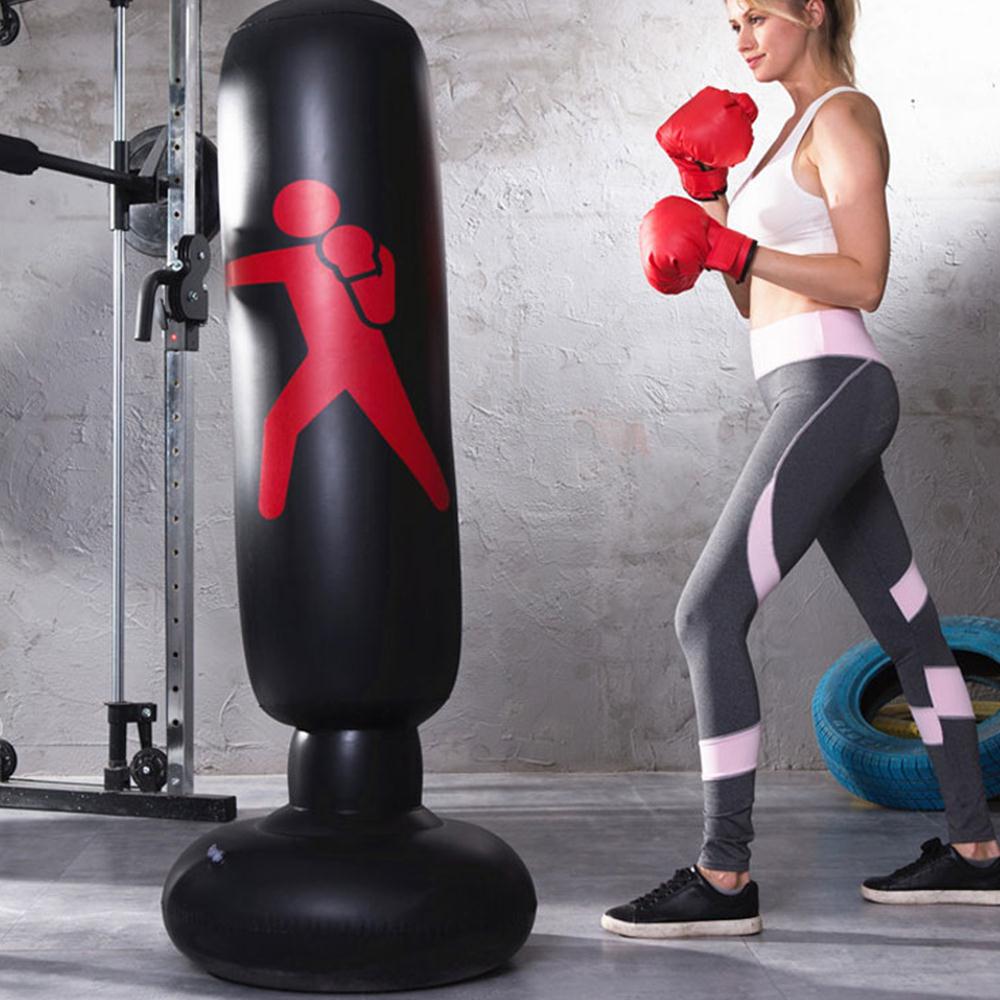 1.6M Inflatable Boxing Column Training Exercise Fitness Decompression Hitting Thickening Foldable Easy to Move Fitness Equipment