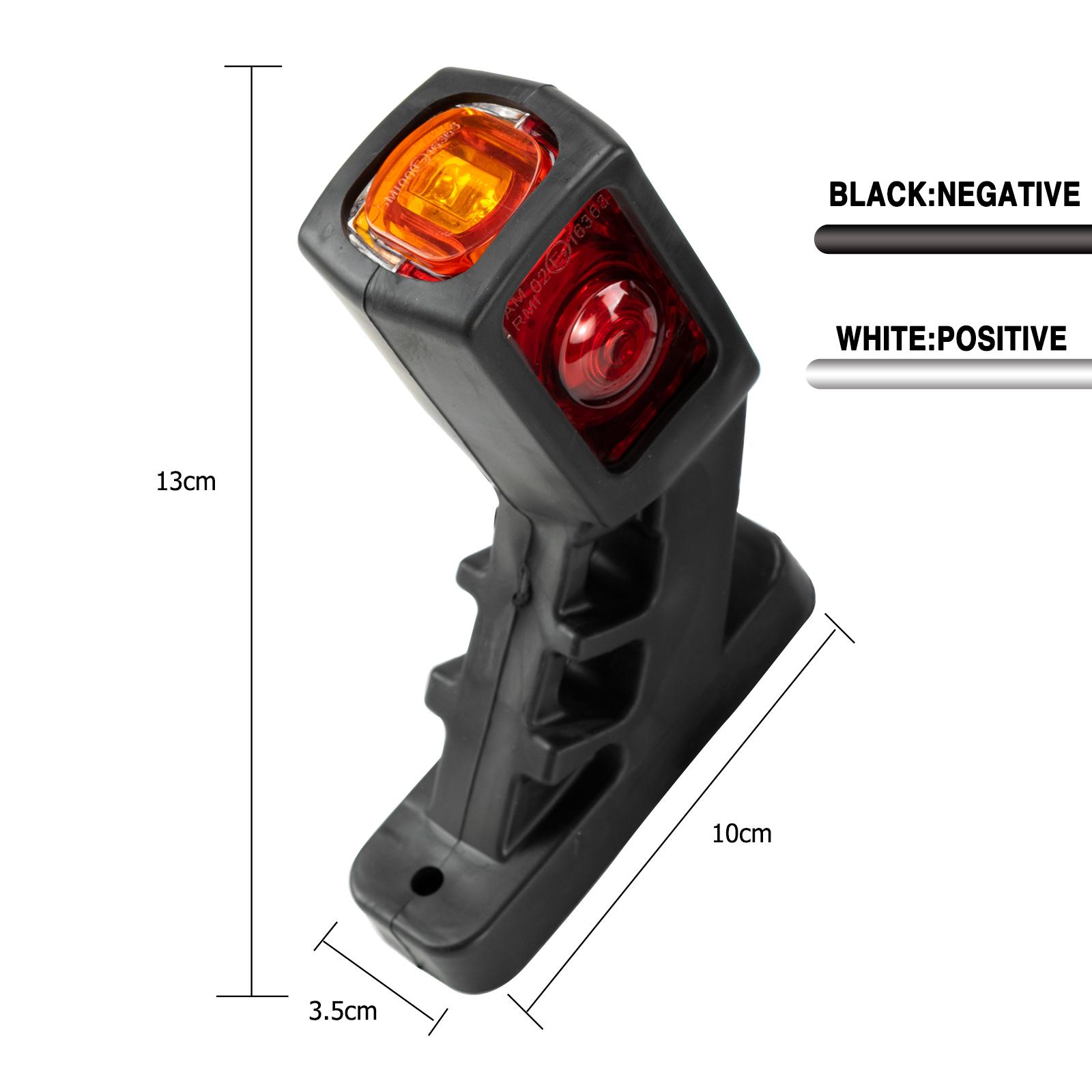 Waterproof Stalk Side Marker Light Outline LED 3 Face Red Amber White Blinker Signal Lamp Trailer Lorry Truck Caravvan Camper