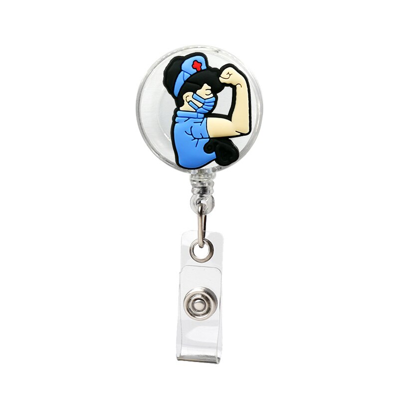 1PCS Retractable Pull Badge Nurse Cute Badge Reel Clip Badge Holder Yoyo Card Doctor ID Card Chain Clips School Student Office: 1504-07 1pcs