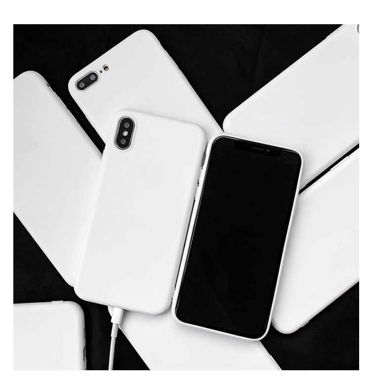 Funda de teléfono blanca mate para iPhone, 6, 6S, 7, 8 Plus, X, 10, SE, , 11, 12 Pro, XR, XS Max, funda de silicona suave de TPU para iPhone 12 mini
