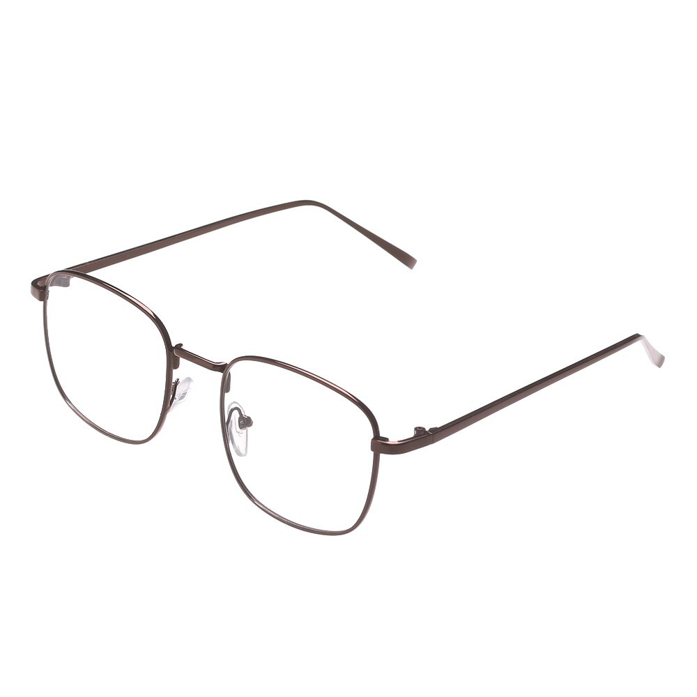 Unisex vintage anti blått ljus glasögon bågar oktagon lins närsynthet optisk spegel enkel legering anti uv klar glasögon bågar: 05 kaffe