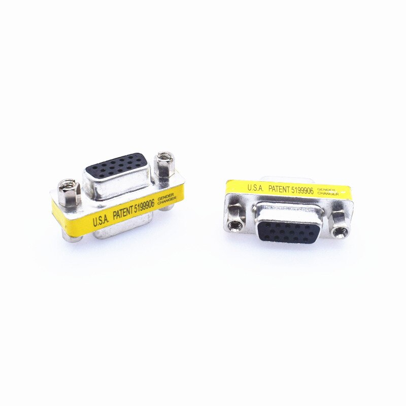 D-sub-stik  hd15 db15 han-til-han-vga-stik hun-til-han-kønsskifter-konverter-adapter hun-til-hun-stik: Ff