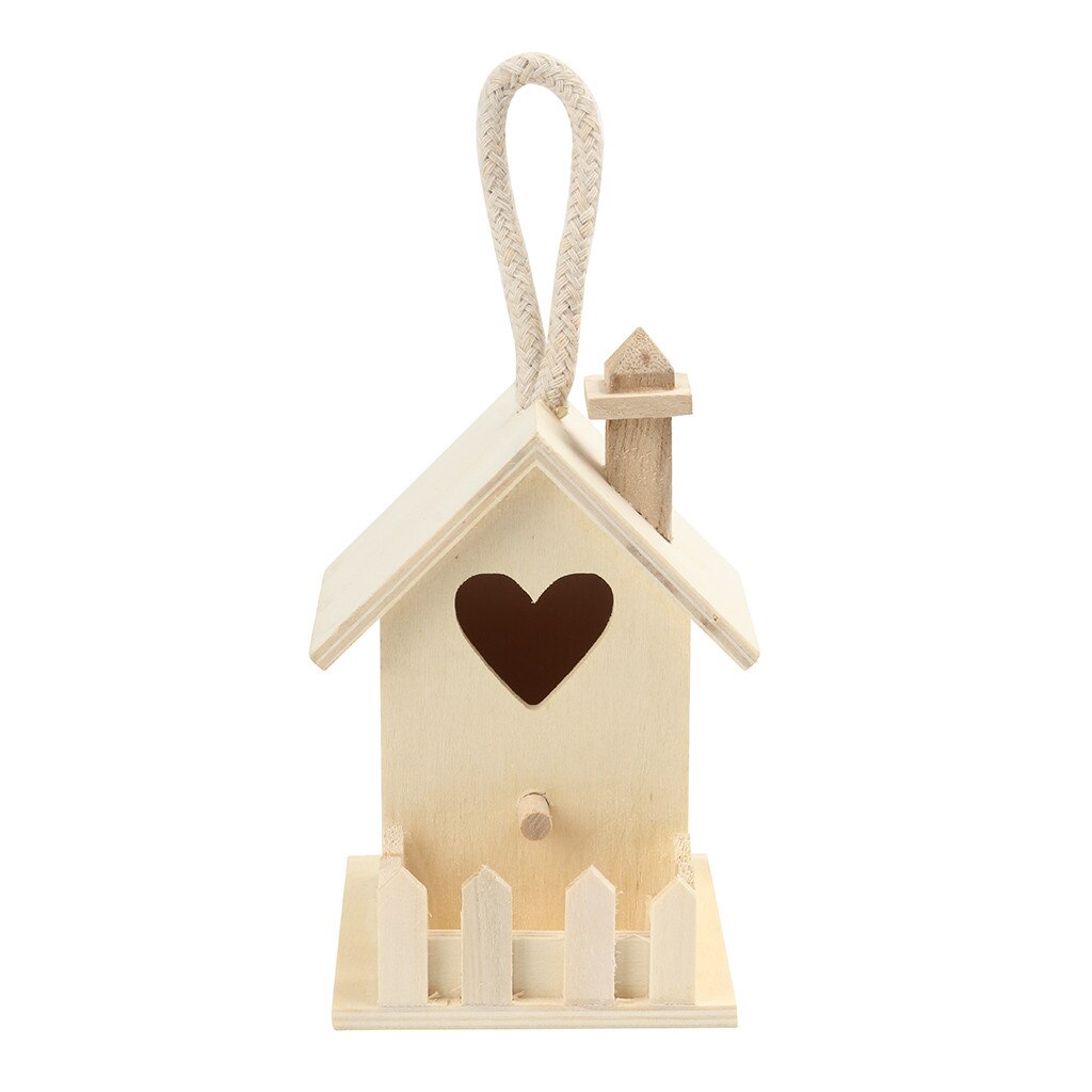 1pc Nest House Bird Dox Wooden Bird House Nest House Wooden Bird House Wall-mounted Outdoor Birdhouse Wooden Box: Default Title