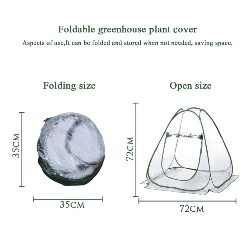 Portable Small Greenhouse Tent Clear PVC Popup Grow House Gardening Plant Cover Flower Shelter Planting Garden Supplies