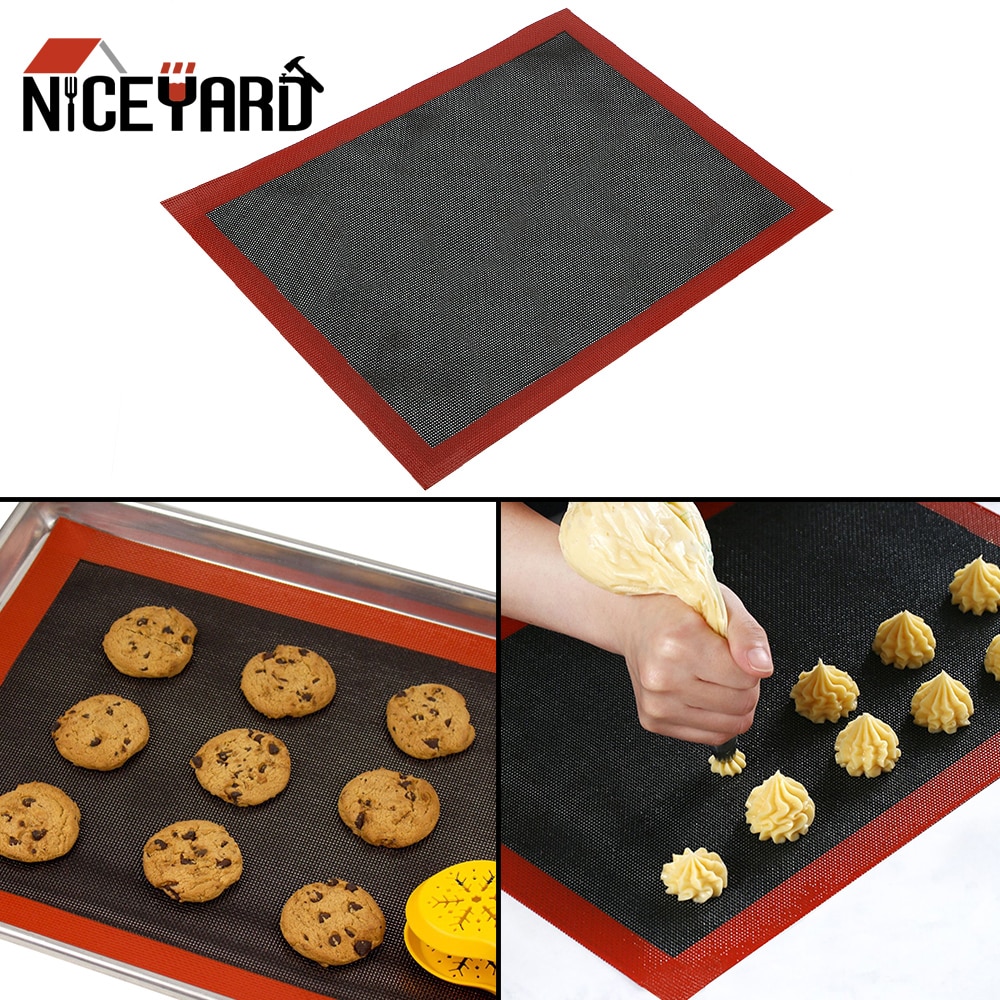 Voor Macaron Koekje Brood Bladerdeeg Geperforeerde Pad Bakvormen Oven Vel Liner Siliconen Mat Non Stick Bakken Mat 40*30cm
