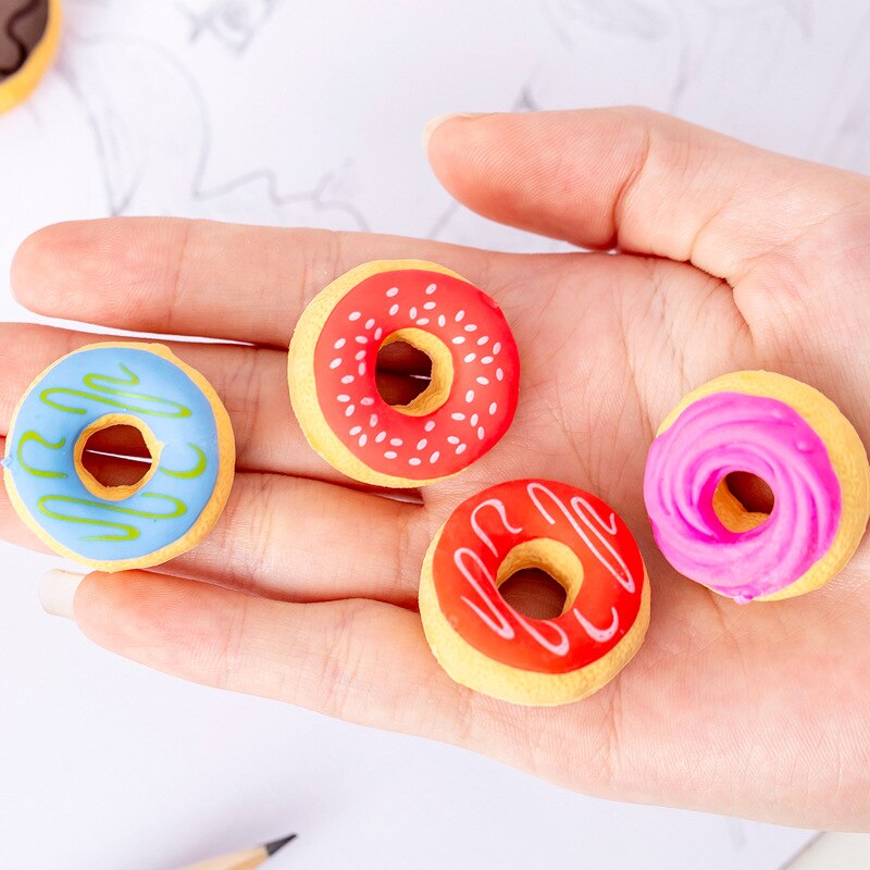 6 Stks/partij Leuke Donut Gum Schrijftafeltje Rubber Gum Basisschool Student Kawaii Dessert Gum Relatiegeschenk Briefpapier