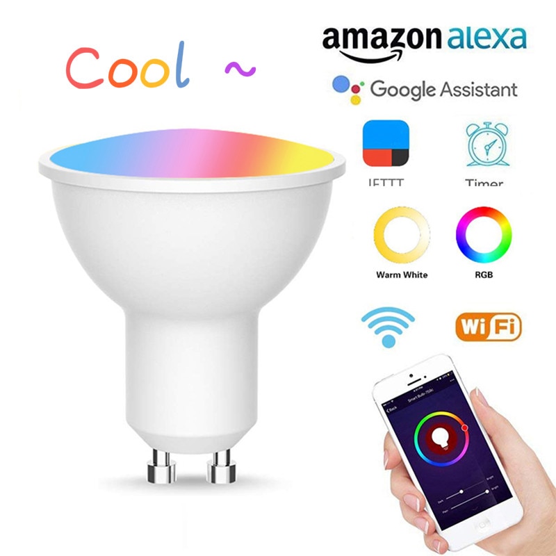 GU10 Smart Lamp Draadloze Wifi App Afstandsbediening Licht Voor Alexa Google Home Magic Led Spot Light 16 Miljoen Kleuren rgb Verlichting