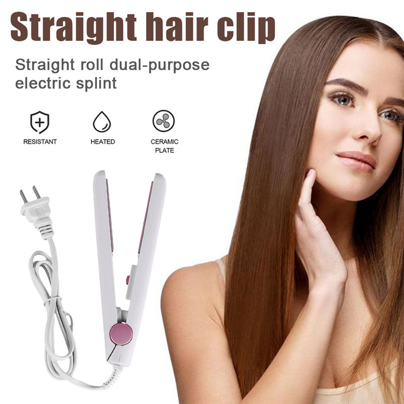 MIni plancha de pelo para niña, plancha alisadora para el cabello, rizador de pelo, plancha plana portátil para mujer, ondas para el cabello