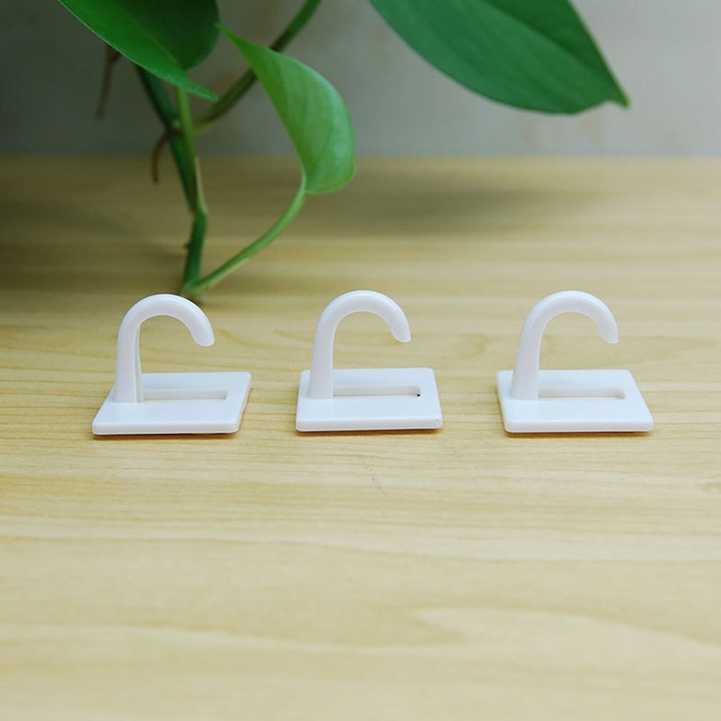1 Pcs White Self Adhesive Plastic Square Hook Small Wall Mount Hanger Holder Hook For Home Kitchen Bathroom