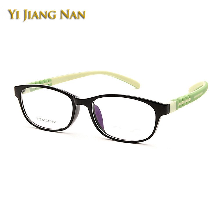 Teens Frame Boy and Girls Student Eyeglasses Frames Flexible Silicone Eyeglasses Frames Kids Myopia Glasses: Black and Green