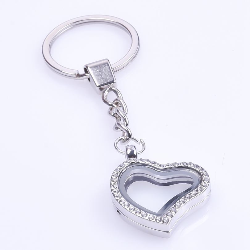 Llavero con medallón de corazones, Llaveros de cristal Para Mujer, colgante de corazón, medallones flotantes, llavero magnético, de Metal Para amigos