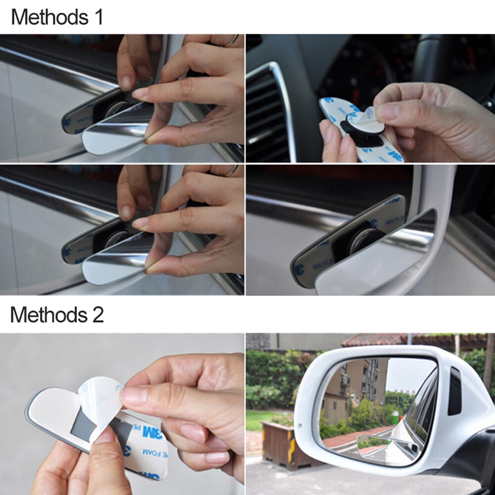 Miroir de voiture 360 degrés grand Angle convexe Angle mort miroir Parking Auto moto vue arrière miroir réglable